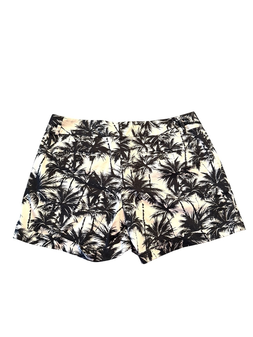 INC Palm Tree Print Shorts Black White Mid Rise Cotton Stretch Casual Size 14 - Picture 5 of 13